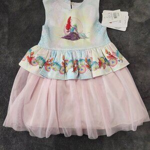Disney Ariel Little Mermaid Girls Tulle Party Dress NWT Pastel Princess Dress